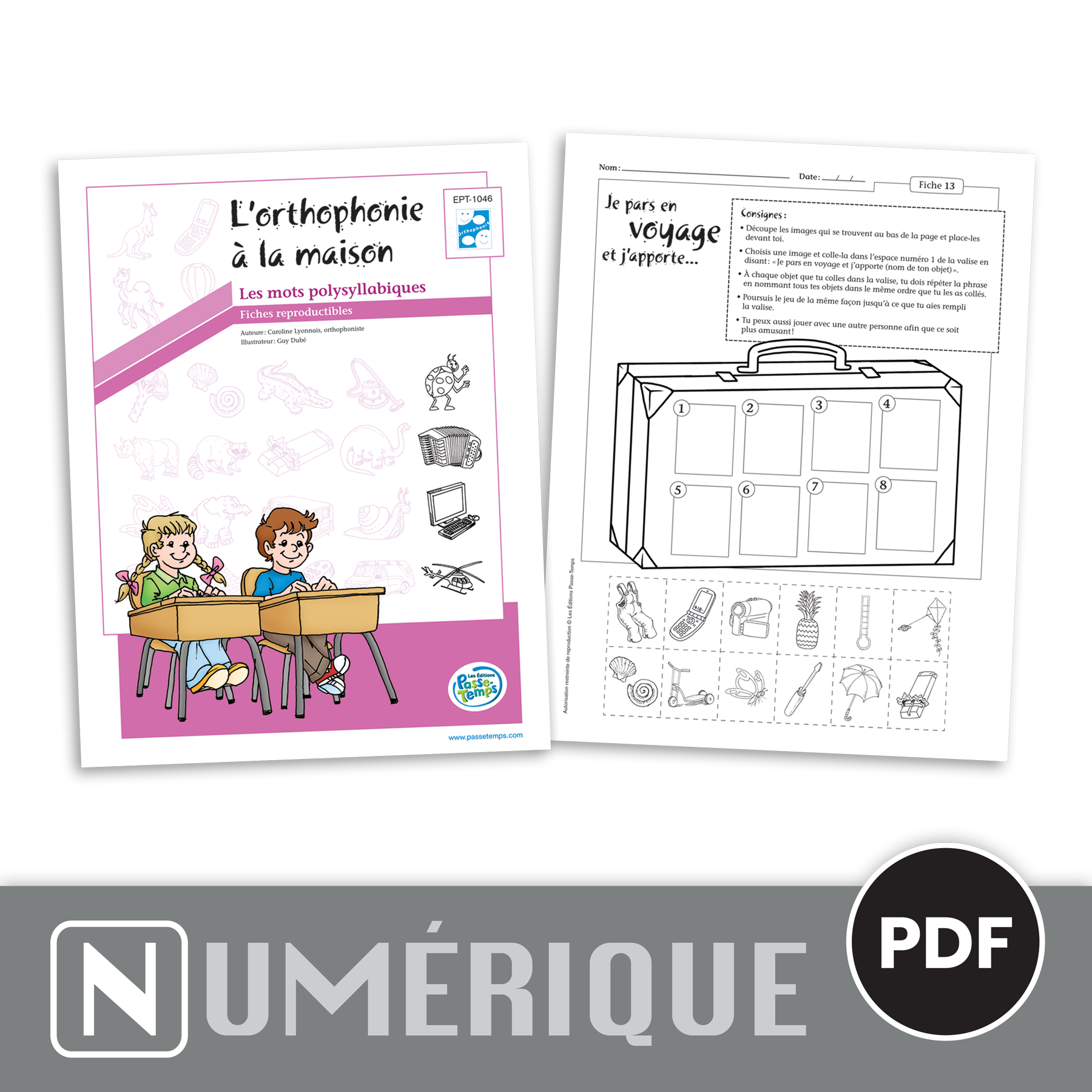 Orthophonie à la maison - Mots polysyllabiques - Version numérique