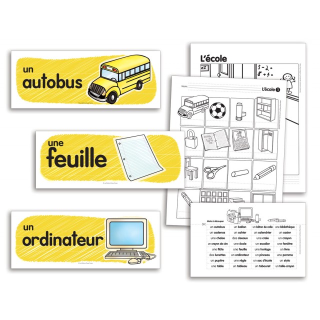 Vocabulaire mural de l'école Préscolaire Éditions PasseTemps