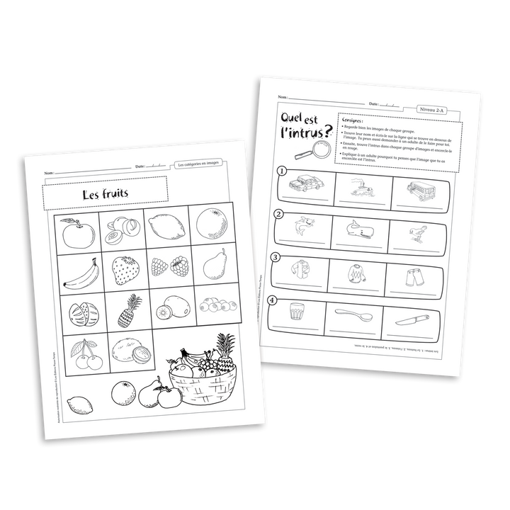 Orthophonie à la maison - Vocabulaire et catégorisation - Version numérique