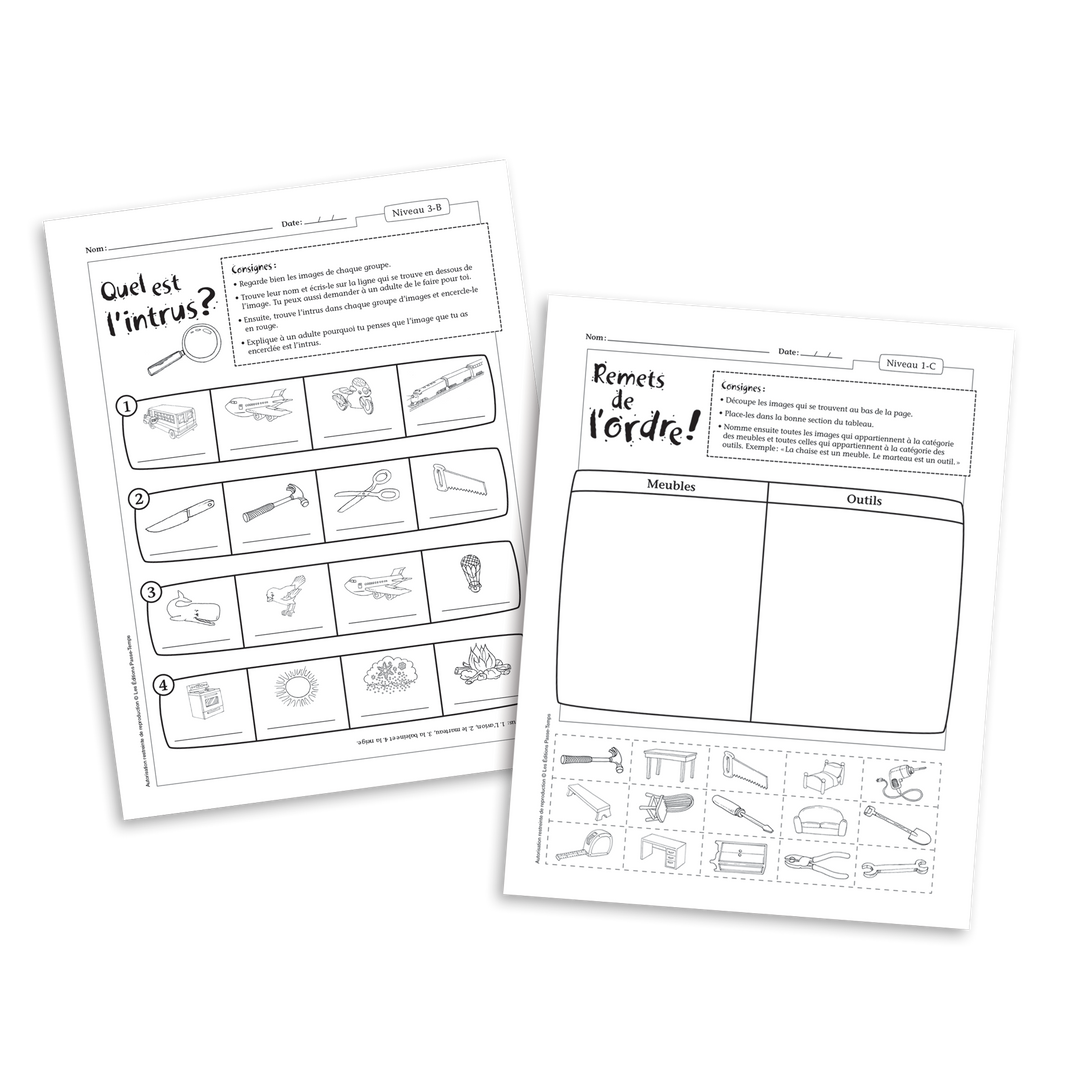 Orthophonie à la maison - Vocabulaire et catégorisation - Version numérique