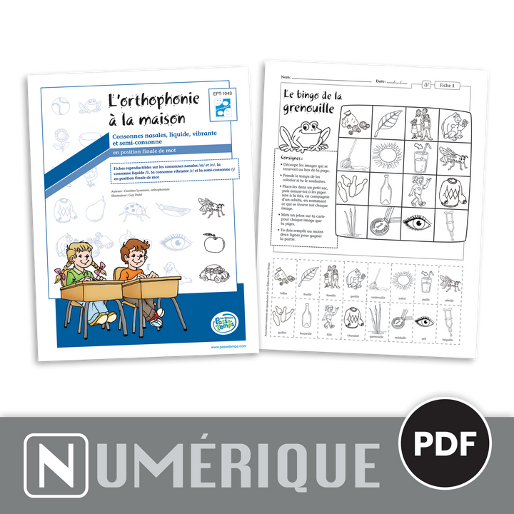 Orthophonie à la maison - Consonnes nasales - Version numérique