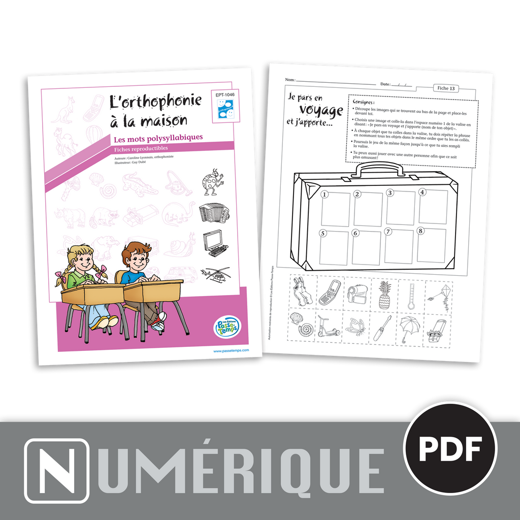 Orthophonie à la maison - Mots polysyllabiques - Version numérique