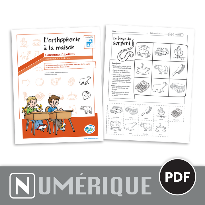 Orthophonie à la maison - Consonnes fricatives - Version numérique
