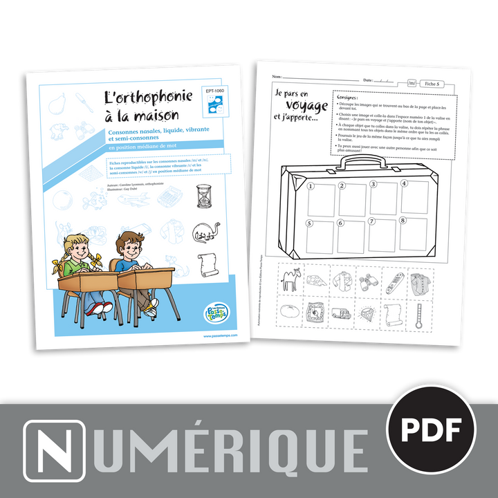 Orthophonie à la maison - Nasales en milieu de mot - Version numérique