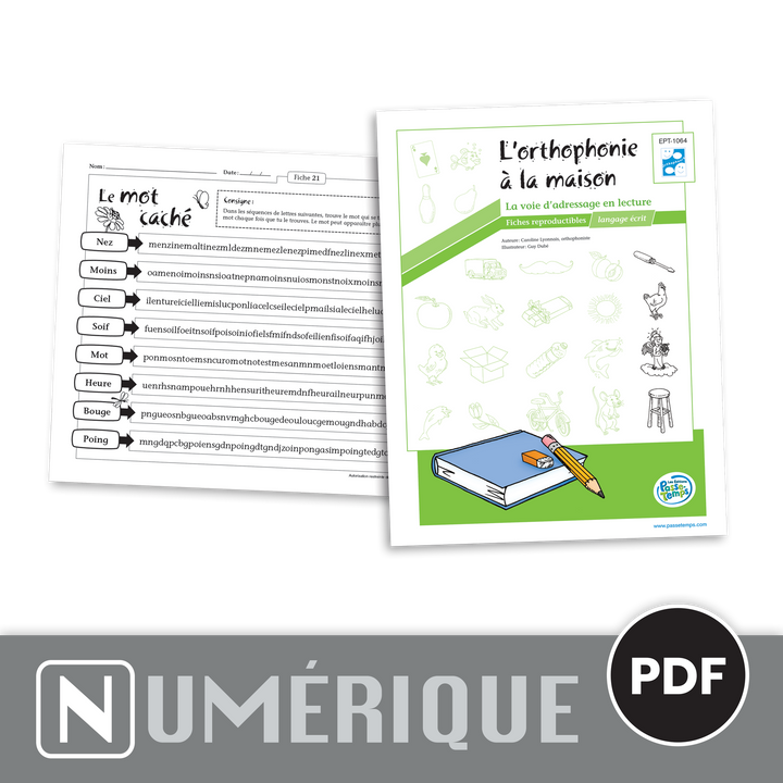 Orthophonie à la maison - Voie d'adressage en lecture - Version numérique