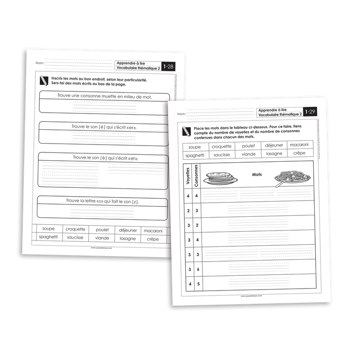 Français 1 - Vocabulaire thématique 2 - Version numérique