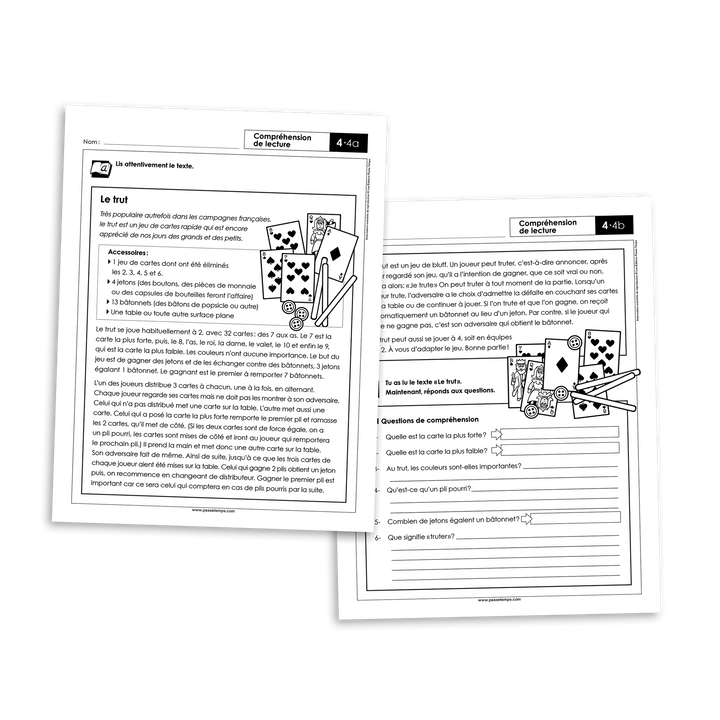 Français 4 - Compréhension de lecture - Version numérique