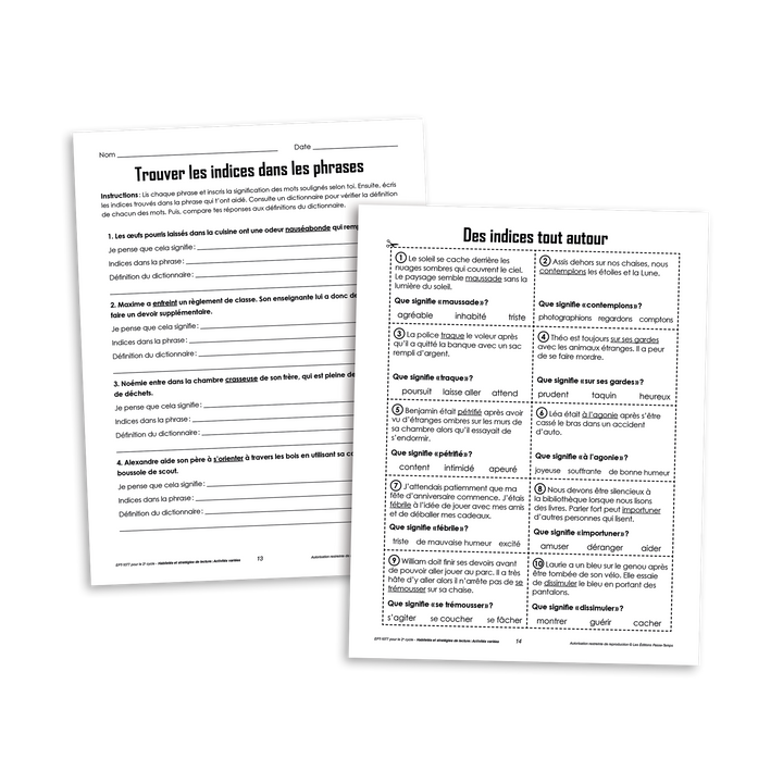 Habiletés de lecture variées - 2e cycle - Version numérique