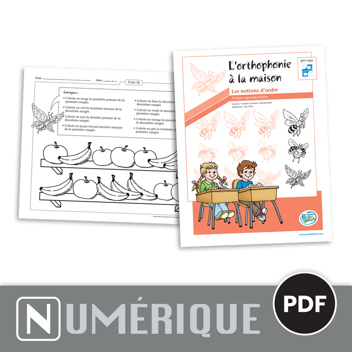 Orthophonie à la maison - Notions d'ordre - Version numérique