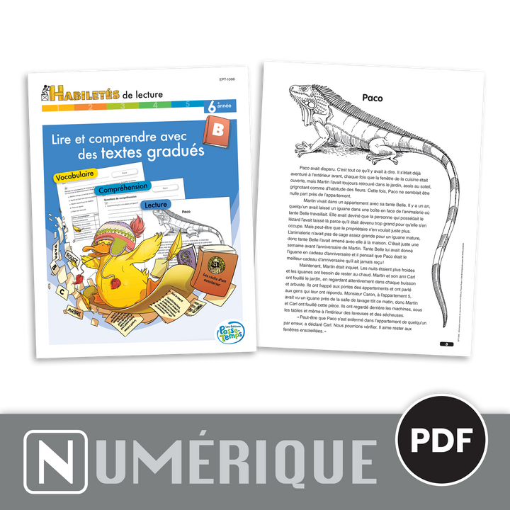 Lire et comprendre avec des textes gradués - 6e année - Cahier 2 - Version numérique