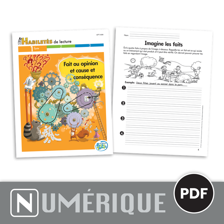 Habiletés de lecture - 1er cycle - Fait/opinion et cause/conséquence - Version numérique