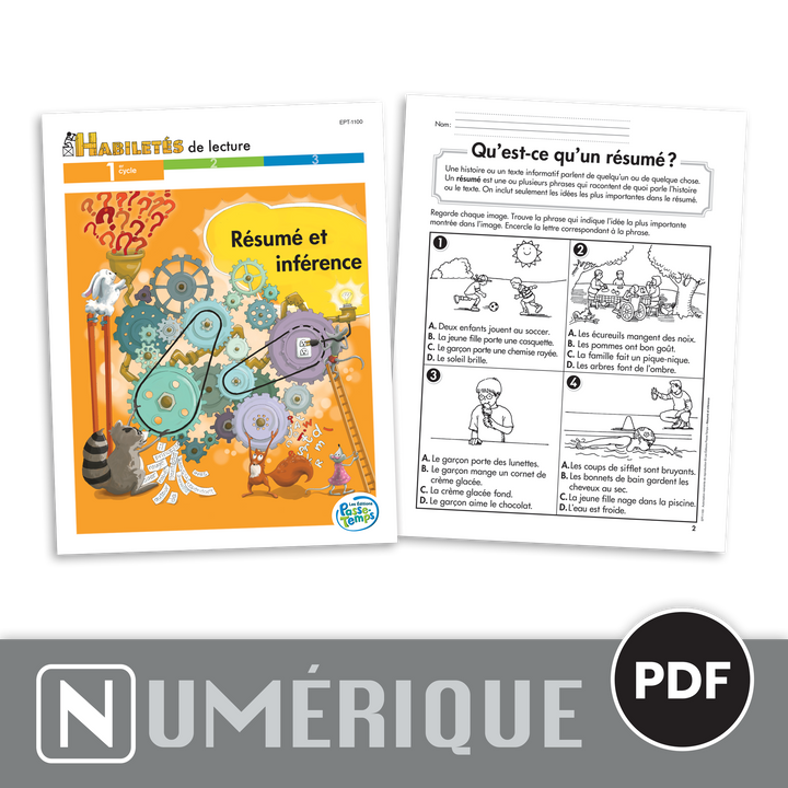 Habiletés de lecture - 1er cycle - Résumé et inférence - Version numérique