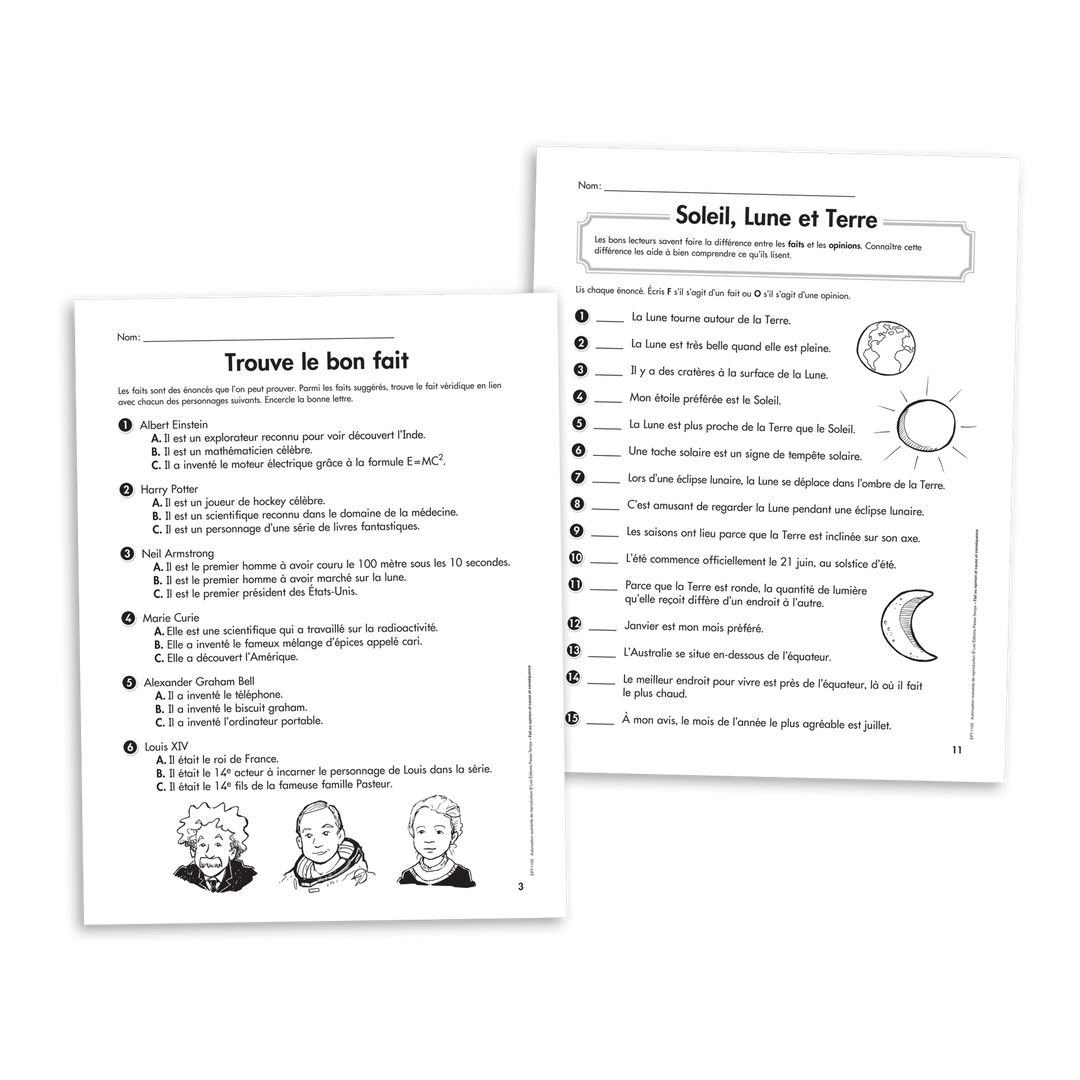 Habiletés de lecture - 2e cycle - Fait/opinion et cause/conséquence - Version numérique