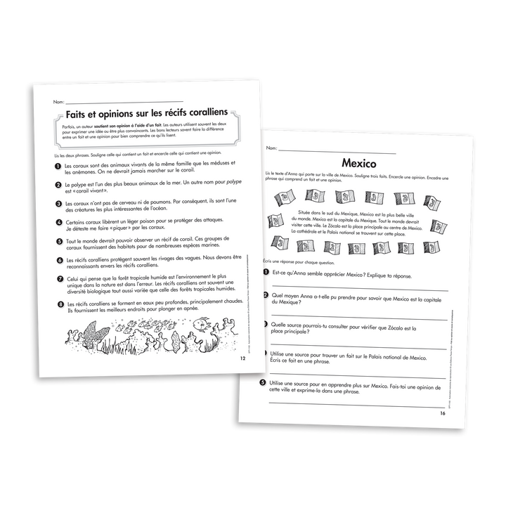 Habiletés de lecture - 2e cycle - Fait/opinion et cause/conséquence - Version numérique