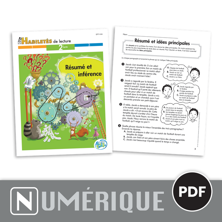 Habiletés de lecture - 2e cycle - Résumé et inférence - Version numérique