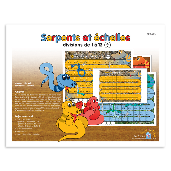 Serpents et échelles - divisions de 1 à 12