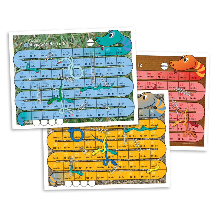 Serpents et échelles - divisions de 1 à 12