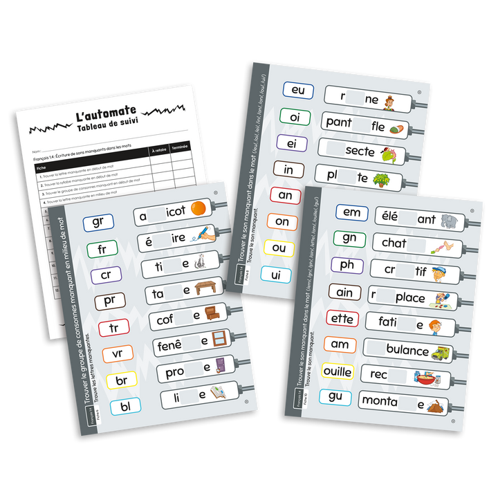 L'automate - Français 1.4 Écriture de sons manquants dans les mots