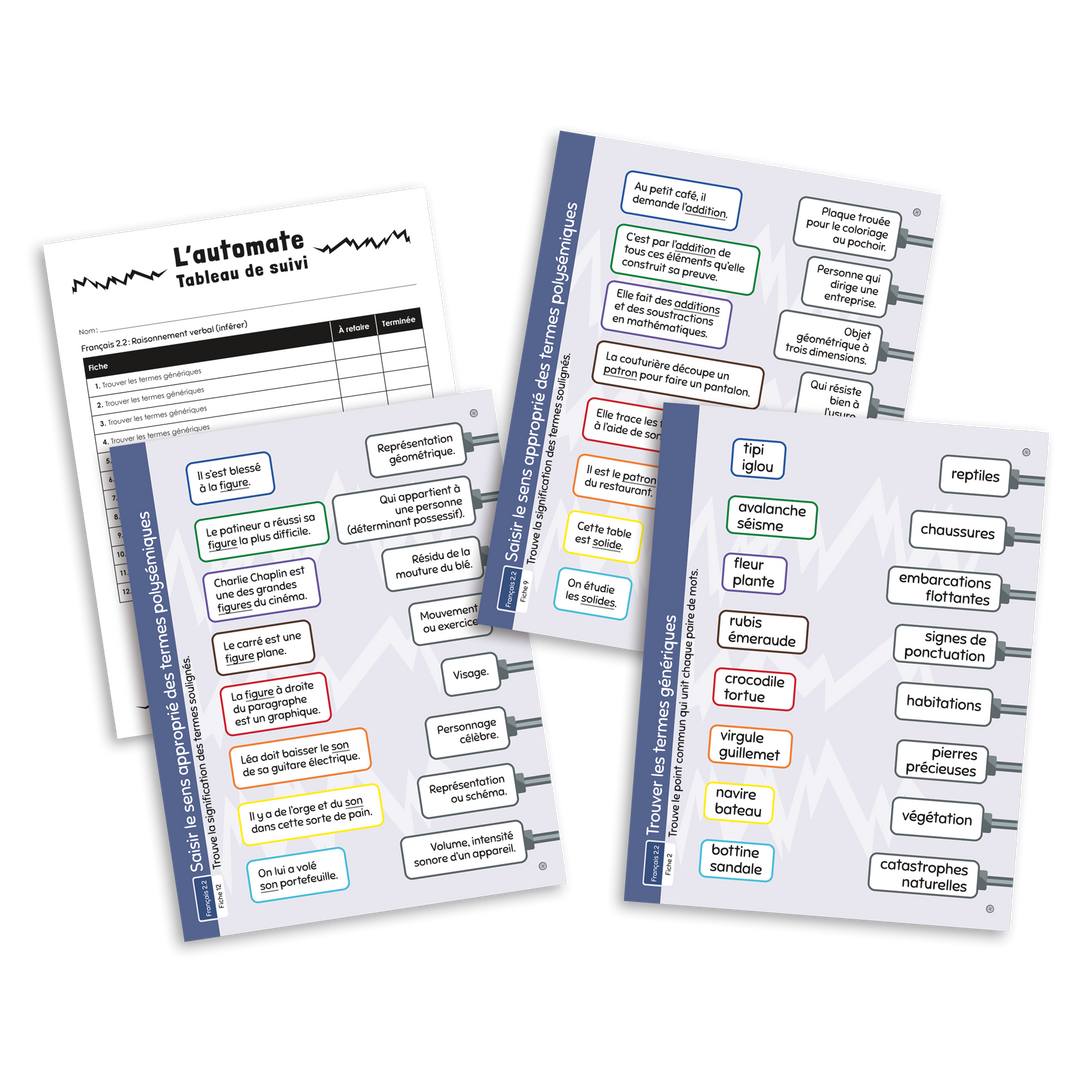 L'automate - Français 2.2 Raisonnement verbal (inférer)