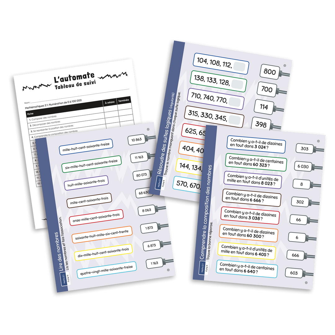 L'automate - Mathématiques 2.1 Numération de 0 à 100 000