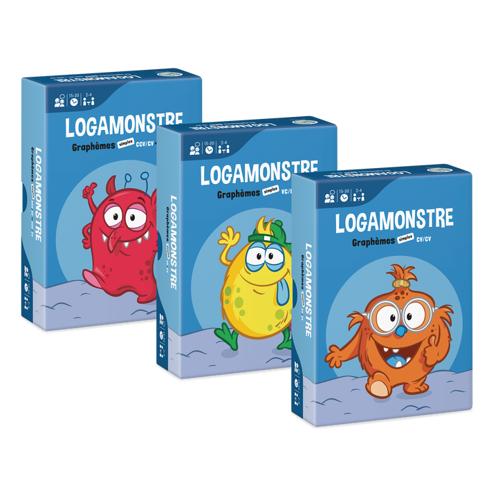 Logamonstre – Ensemble 1 : Logatomes de deux syllabes avec graphèmes simples