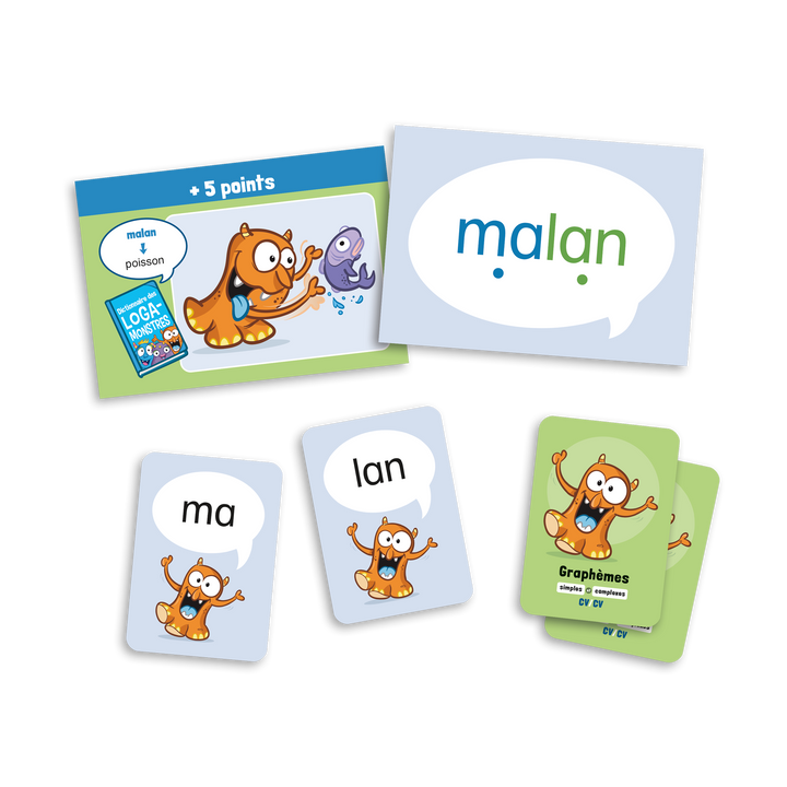 Logamonstre – Ensemble 3 : Logatomes de deux syllabes avec graphèmes simples et complexes
