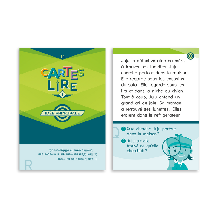 Cartes à lire 1re année - Idée principale