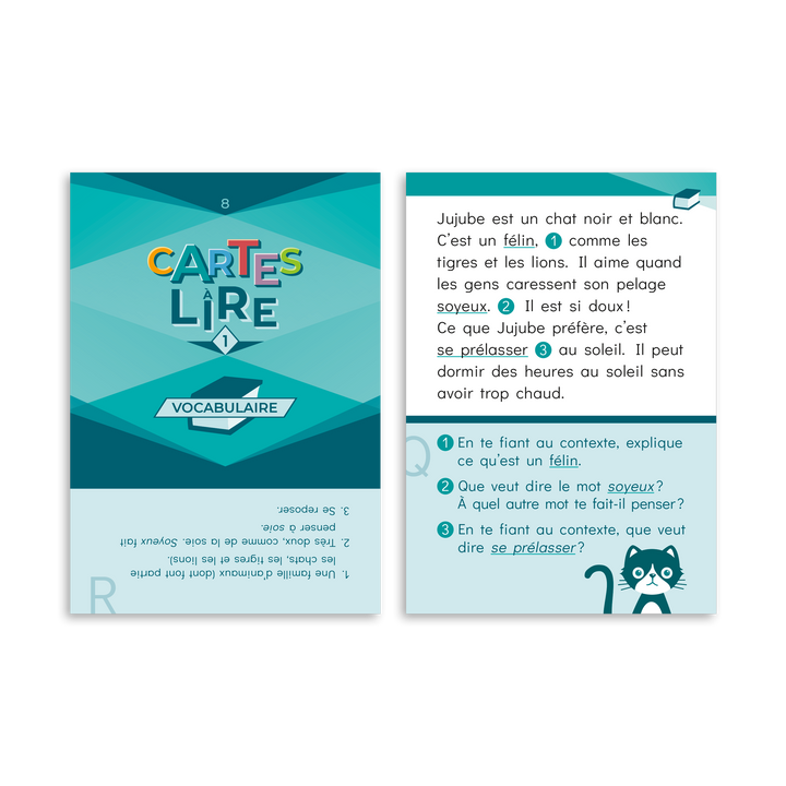 Cartes à lire 1re année - Vocabulaire