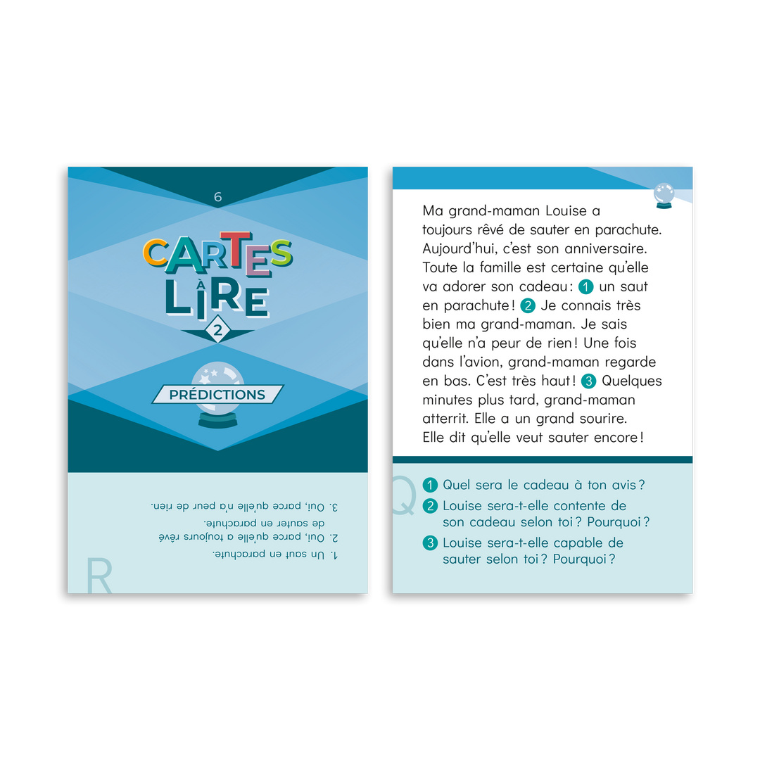 Cartes à lire 2e année - Prédictions