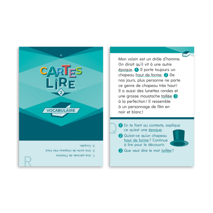 Cartes à lire 2e année - Vocabulaire