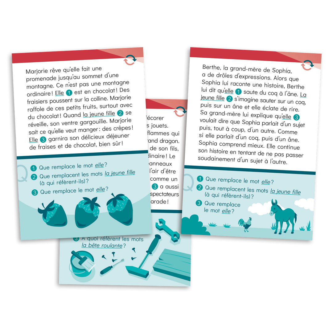 Cartes à lire 3e année - Anaphores