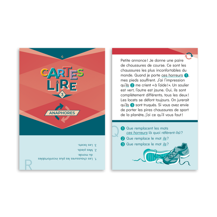 Cartes à lire 3e année - Anaphores