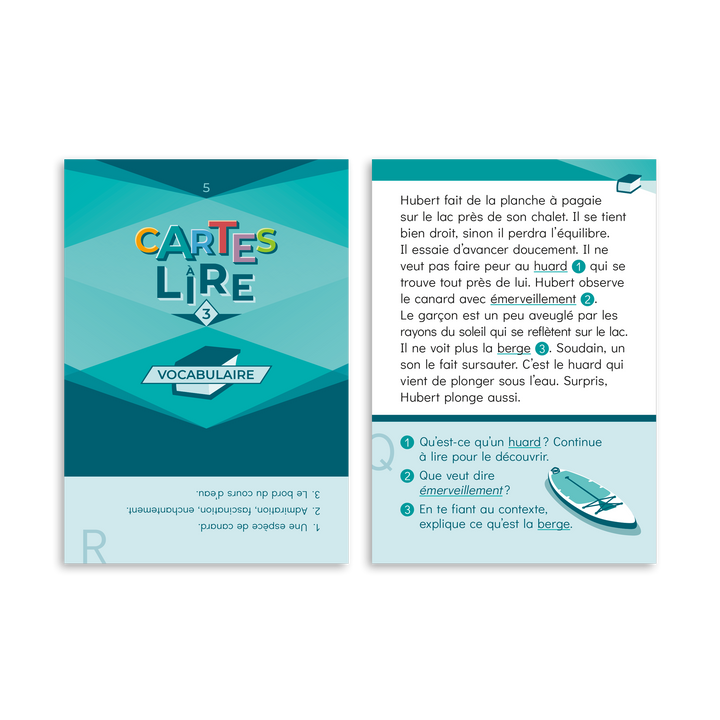 Cartes à lire 3e année - Vocabulaire