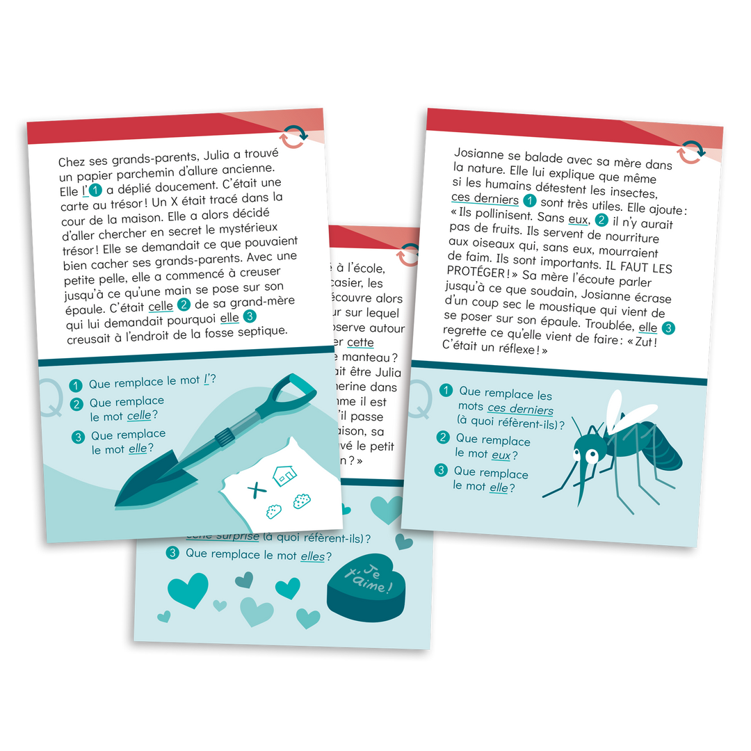 Cartes à lire 4e année - Anaphores