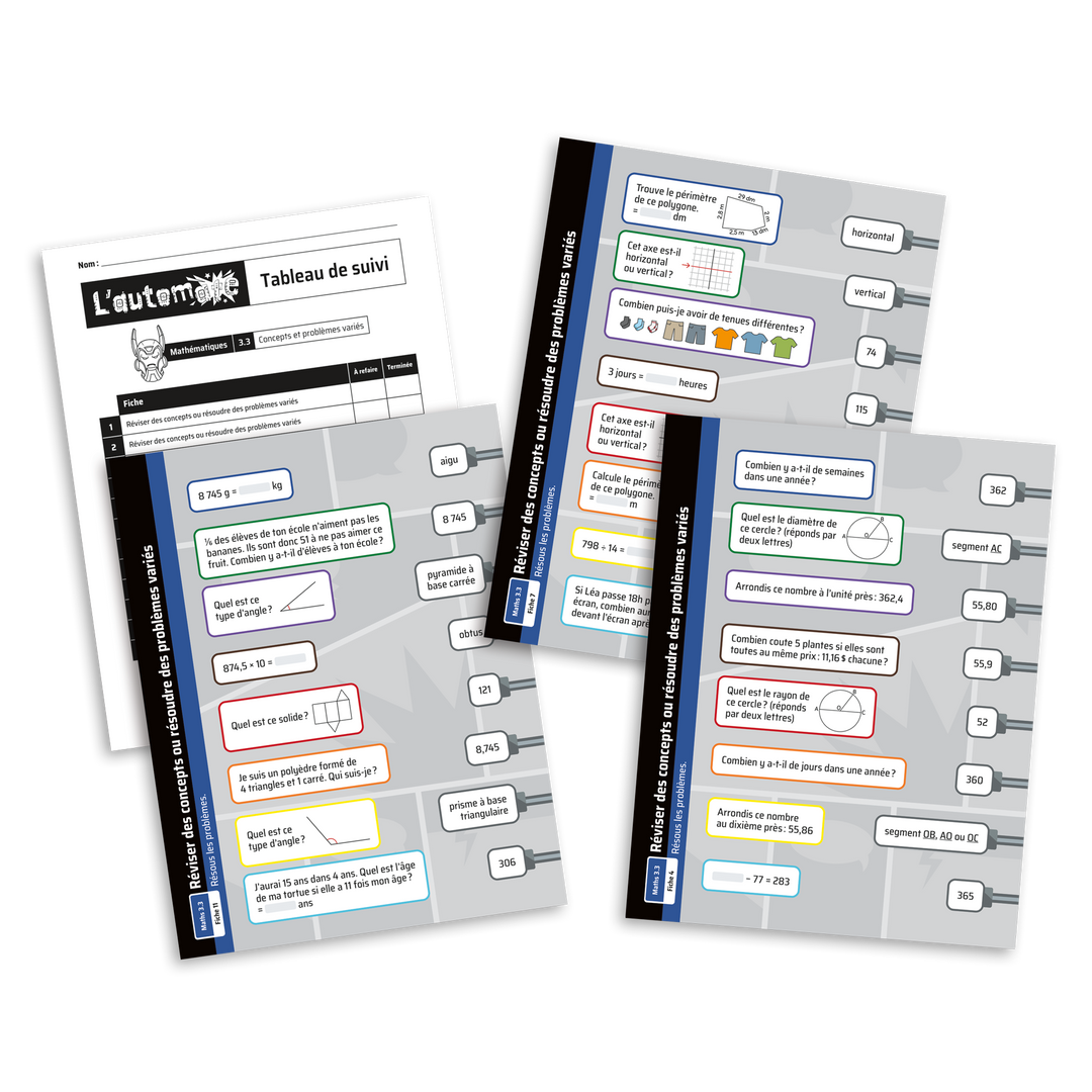 L'automate - Mathématiques 3.3 Concepts et problèmes variés